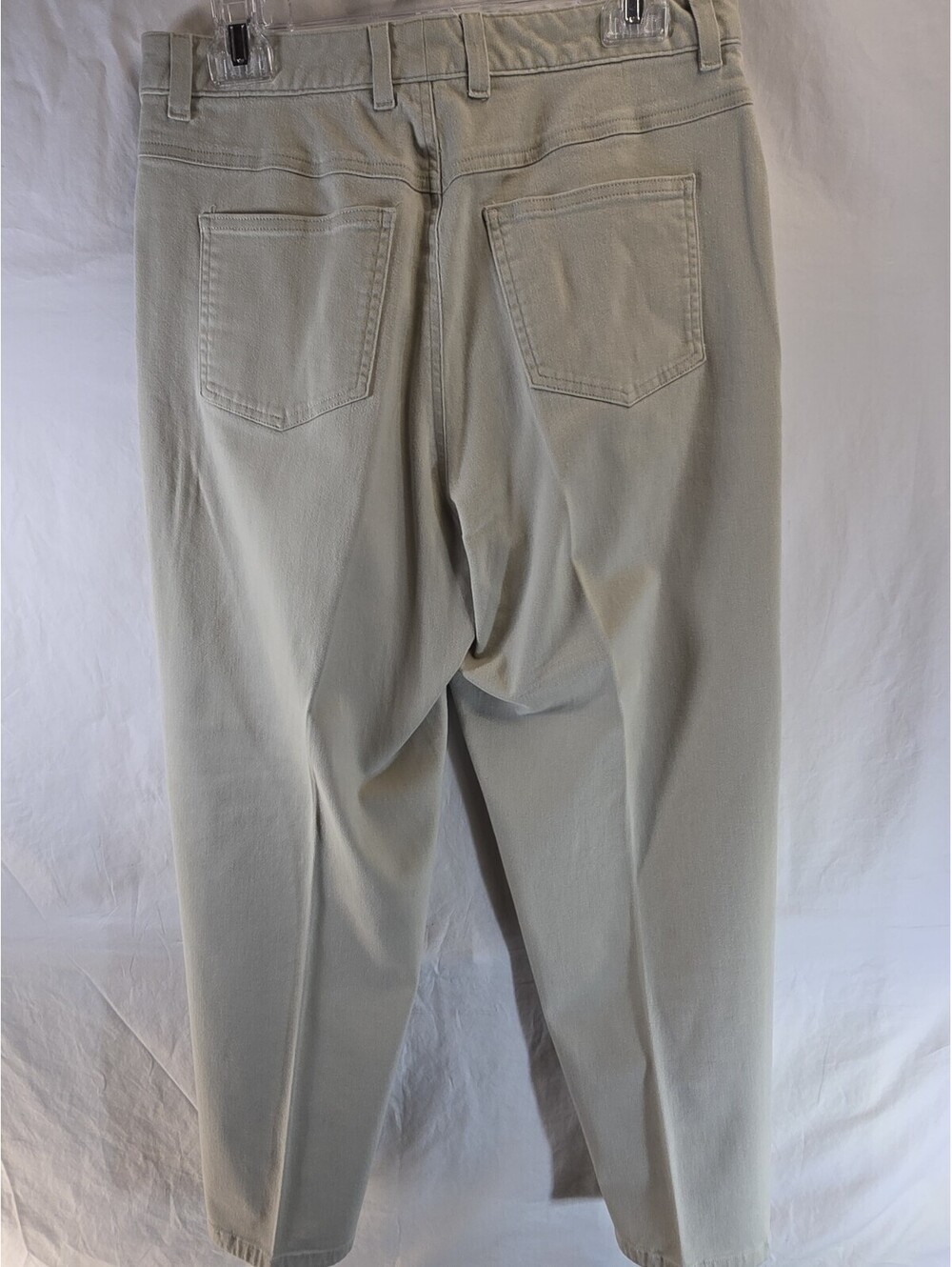 Talbots Women's Size 14 Khaki Cropped Stretch Jeans Straight Leg - Picture 3 of 5